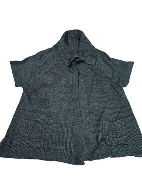 New Direction Womens Cape Sweater Size 2XL Blue 100% Acrylic Short Sleeve